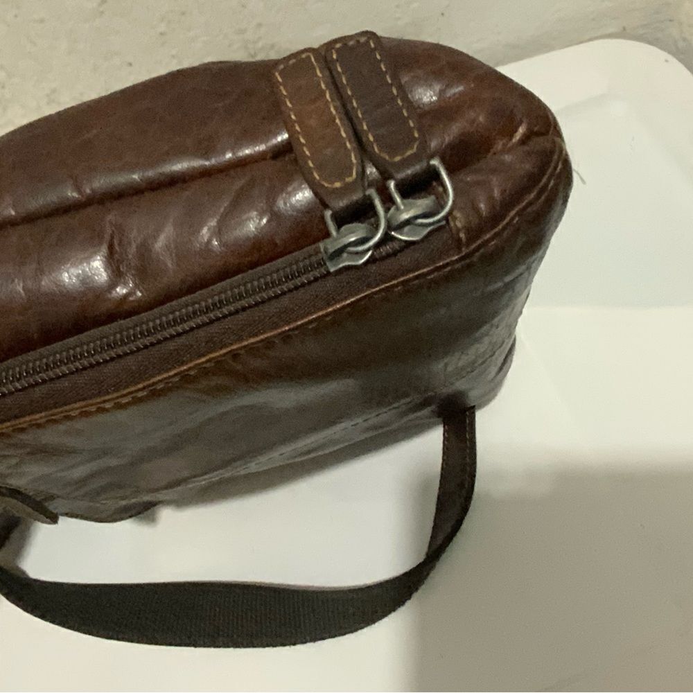 Jack Georges Voyager Leather Crossbody Brown Boho Cottage Embossed Floral - Picture 12 of 16